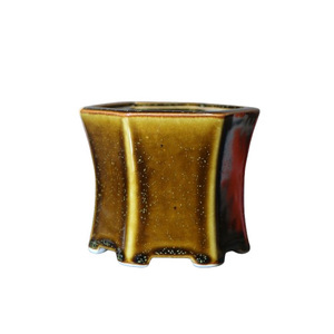 Maceta de Cerámica Hecha a Mano con Acabado de Miel, Mini Maceta para Bonsái, Transpirable, para Suculentas, Cocida en Horno - Product Image 5