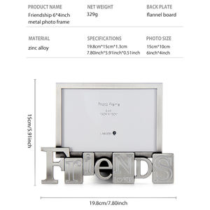 Materiale in lega di zinco dallo stile semplice, cornice portafoto creativa per <span class=keywords><strong>regali</strong></span> di compleanno per amiche e <span class=keywords><strong>sorelle</strong></span>, marchio personalizzato LASODY - Product Image 3