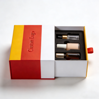 Emballage de luxe sur mesure en boîte coulissante biodégradable pour produits cosmétiques et soins de la peau, réutilisable, carré, en carton rigide