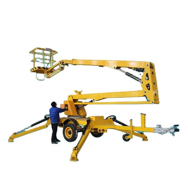 Crank ARM Lift nền tảng thứ hai tay cẩu an toàn di động trên không nền tảng giá rẻ xe trailer gắn Boom Lift