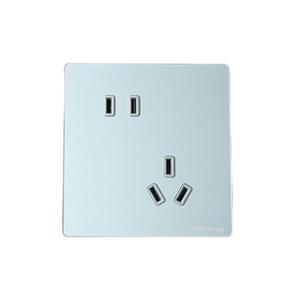 Interrupteur de lumière en verre de panneau d'ordinateur de luxe 86 de norme britannique 2 ensembles 1-Way 2-Way EU ménage bipolaire fait de matériel durable de PC - Product Image 2