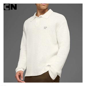 ผู้ผลิตเสื้อสเวตเตอร์ที่ได้รับการรับรองมาตรฐาน BSCI รับผลิตตามแบบ พร้อมปักโลโก้ เสื้อโปโลแขนยาวถักนิตติ้งเนื้อผ้าคอตตอนสำหรับผู้ชาย แฟชั่นฤดูหนาว - Product Image 3