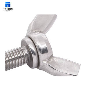 Alta qualidade M4-M10 304 Aço Inoxidável/Galvanizado Asa Parafusos Aço Carbono Borboleta Mão Parafuso Torção Parafuso Polegada Métrica - Product Image 1