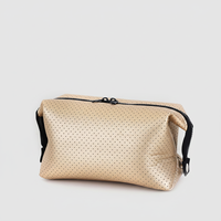 Pochette de maquillage en néoprène végétalien écologique grande taille, personnalisable avec logo, imperméable et souple, pour trousse de toilette et cosmétiques pour femmes, avec fermeture éclair