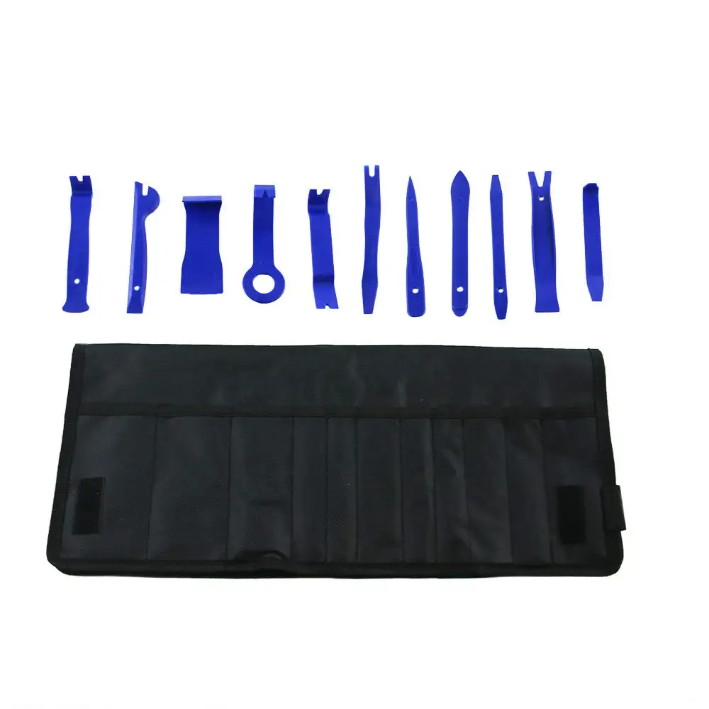 مجموعة أدوات إزالة الكسوة بمشبك باب السيارة البلاستيكي 11: مجموعة أدوات إزالة الكسوة باللون الأزرق الداكن