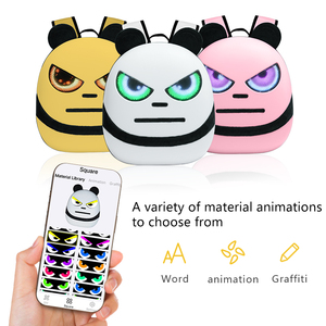 New <span class=keywords><strong>LED</strong></span> phim hoạt hình gấu trúc ba lô dễ thương <span class=keywords><strong>Led</strong></span> ba lô với đôi mắt hoạt hình ánh sáng không thấm nước trẻ em túi App lập trình màn hình ba lô - Product Image 4