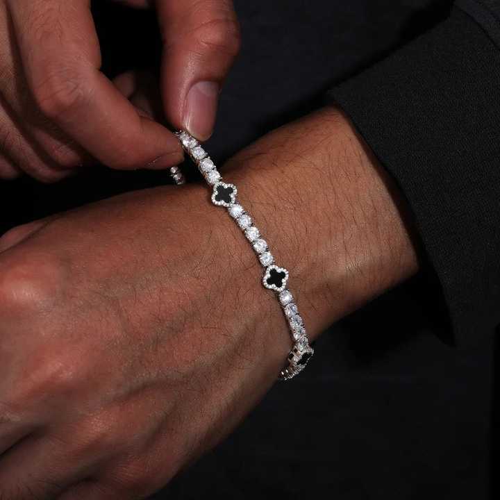 メンズヒップホップゴールドメッキブリンブリンテニスブレスレットCZ  