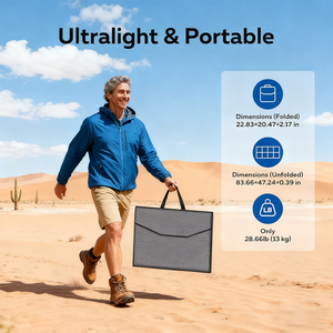 ALECTER 400W <b>Foldable</b> <b>Solar</b> <b>Panels</b> 23% High Efficiency Monocrystalline Silicon IP65 Waterproof for RV Camping <b>Solar</b> Power System - Product Image 2