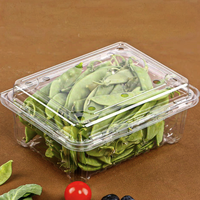 Boîte d'emballage en plastique PET transparent biodégradable de 500 g 1000 g pour herbes fraîches, laitue, légumes, micro-pousses, emballage en blister