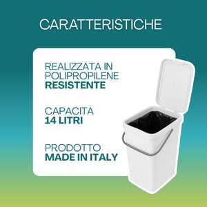Kitchen Waste <b>Bin</b> 14L Under Sink With Odour Proof <b>Lid</b> And Handle For Wet Waste - Product Image 4