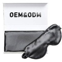 Masque de sommeil en satin de soie de mûrier à logo personnalisé en tricot élastique à succès en 2025 pour un coffret cadeau luxueux occultant
