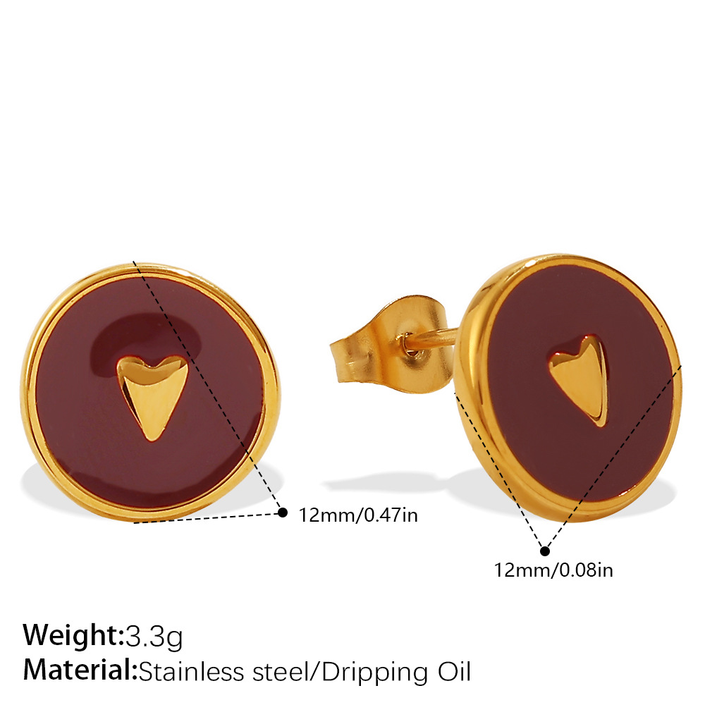 EH1186 Boucles d'oreilles à tige en or rouge