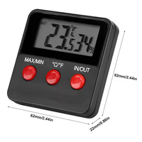 XIUDA DA-74 Monitor Digital Compacto de Temperatura y Humedad, Termómetro Higrómetro de Plástico Resistente con Sonda y Función de Máxima/Mínima para el Hogar