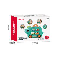 Voiture jouet personnalisée dinosaure avec piste de rangement, lumières, sons, conduite simulée, glissement inertiel, véhicule éducatif pour tout-petits