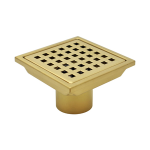 Drain <span class=keywords><strong>de</strong></span> sol <span class=keywords><strong>de</strong></span> douche carré <span class=keywords><strong>de</strong></span> 4 pouces avec <span class=keywords><strong>grille</strong></span> amovible, en acier inoxydable 304, finition or brossé <span class=keywords><strong>pour</strong></span> salle <span class=keywords><strong>de</strong></span> bain - Product Image 1
