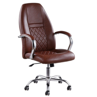 Kursi Kantor Modern Grosir, Kursi Kantor Ergonomis dengan Bantalan Kulit dan Sandaran Tangan PP, Kursi Kantor Komputer