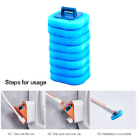 Ensemble de brosses de toilette jetables avec support, manche en ABS, têtes de rechange en éponge pour le nettoyage sanitaire de la salle de bain