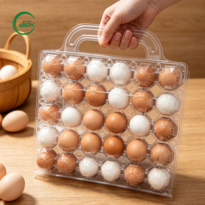 Contenitore per Uova Portatile in PET Resistente all'Umidità, Trasparente, da 30 Posti, con Manico, per Uso in Allevamenti Avicoli - Product Image 2