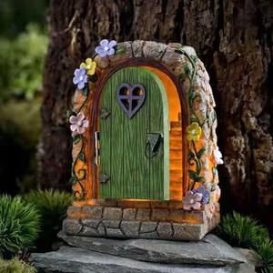 Luz Solar de hadas para puerta, figurita decorativa de árbol de jardín mágico, secreto Pixie, 1 ud. - Product Image 5
