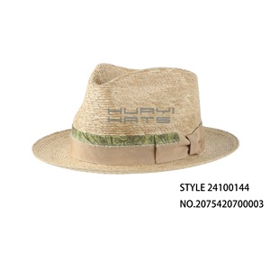 Huayi Chất lượng cao cọ rơm ngắn vành Fedora mũ rơm cho bãi biển và bên - Product Image 4