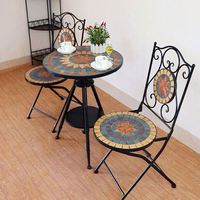 Ensemble Table et chaises en mosaïque, à trois pièces, pour le jardin, le Patio, l'extérieur, loisirs, la terrasse, petite Table basse, livraison gratuite
