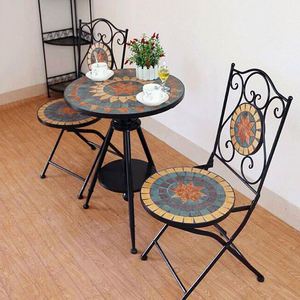 <span class=keywords><strong>Mosaico</strong></span> Giardino Balcone <span class=keywords><strong>Tavolo</strong></span> E Sedia A tre Pezzi Outdoor Patio Terrazza Per Il Tempo Libero di Sollevamento Piccolo cucchiaio di Caffè Set Da Tavola - Product Image 3