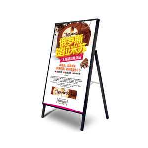 Caja de Luz Publicitaria de 600x1200mm, Carteles LED para Carreteras, Soporte Plegable de Acero, Cubierta de Vidrio Templado, Marco de Aluminio - Product Image 1