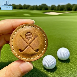 Custom Laser Logo Golf Ball Marker Chip Personalized Gift High-Grade Genuine Leather Golf Ball Marker for Engraving - Product Image 6