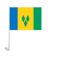 Drapeaux de voiture nationaux des Caraïbes et de Somalie en gros avec motif étoile, mât en plastique, 30x45cm, en polyester pour voiture et fenêtre