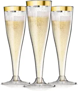 Wholesale 4.5oz Plastic Champagne Glasses Disposable Champagne Flutes Wine Glasses