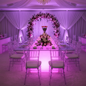 Tavolo da Pranzo LED con Piano in <span class=keywords><strong>Plexiglass</strong></span> da 60 Pollici, Illuminato, <span class=keywords><strong>per</strong></span> Arredamento Alberghiero - Product Image 5