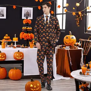 Men's Halloween Holiday Slim Fit Polyester Suit Casual Party Wedding Business Formal With Pants For Adult