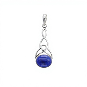 Colgante de Lapislázuli con Engaste de Plata de Ley 925, Clásico Solitario, Joyería Unisex para Uso Diario - Product Image 1