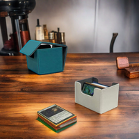Boîte de rangement rectangulaire pour cartes à collectionner, support de deck Commander, boîte de rangement magnétique en cuir pour cartes à pochettes individuelles, pour cartes Magic