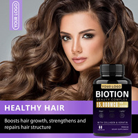 Capsules de biotine, collagène et kératine personnalisées OEM 25000 MCG pour la santé des cheveux, de la peau, des ongles et du système immunitaire chez l'adulte – Complément de collagène