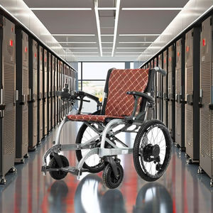 Hubang上海アルミニウム合金折りたたみ式バック調節可能なパワーリフトアップシートブレーキ折りたたみ式軽量電動車椅子 - Product Image 4