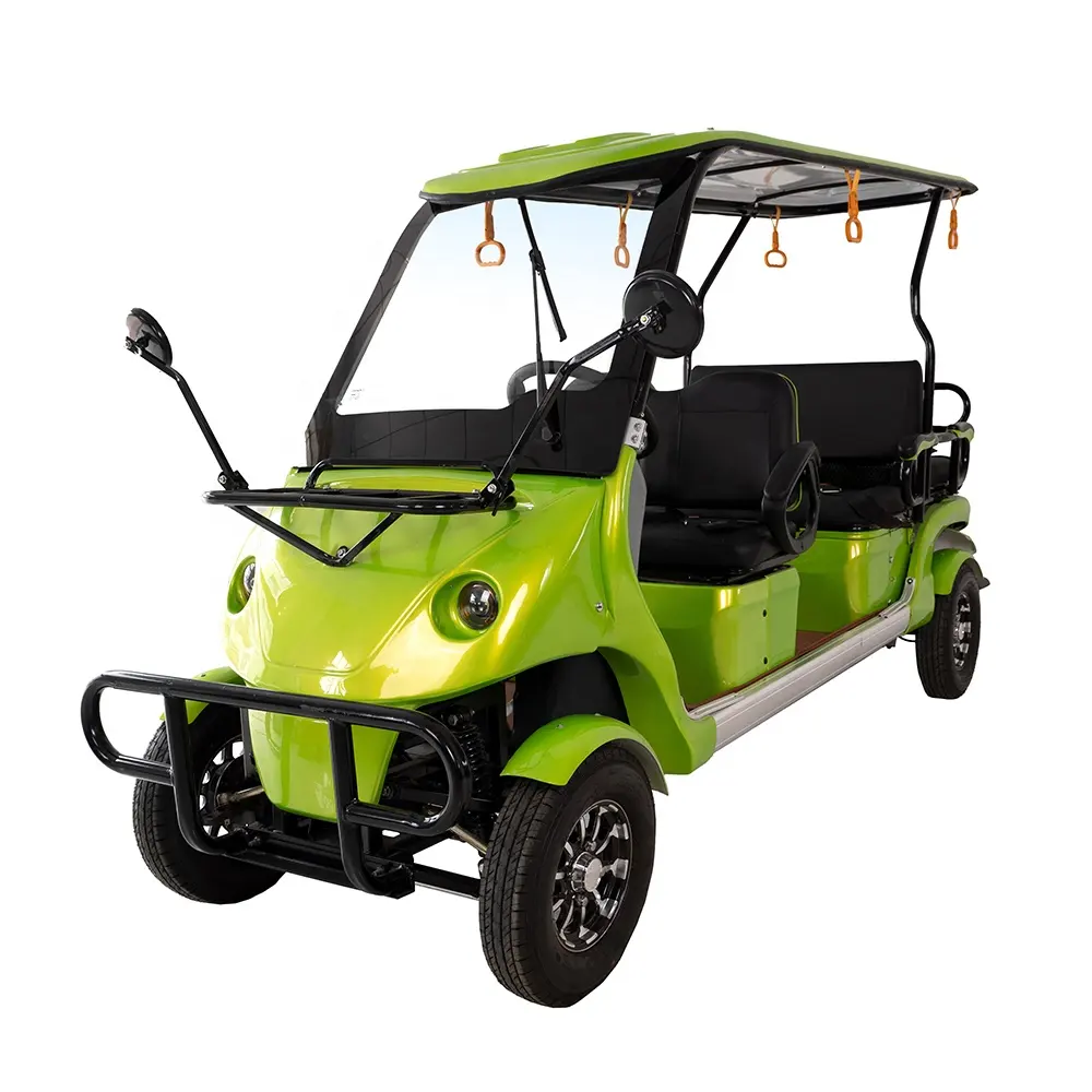 Mini luar ruangan 4 roda rekreasi 4 kursi 6 kursi skuter listrik Mini Golf Cart