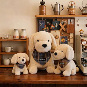 Peluche Suave de Perro Golden Retriever Grande, Muñeco de Peluche Adorable con Bufanda, Juguete de Regalo para Decoración de Dormitorio, Almohada Decorativa - Product Image 3