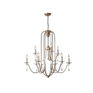 Candelabro de arte del hierro de lujo americano, <span class=keywords><strong>cristal</strong></span> grande para el hogar, B & B, <span class=keywords><strong>restaurante</strong></span> creativo para piso dúplex, <span class=keywords><strong>casa</strong></span> francesa, sala de estar - Product Image 5
