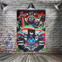 Bannière de drapeau suspendu personnalisée Reggae Musique Rock Jamaïque Décoration intérieure Art mural extérieur 4 œillets aux coins 3x5FT