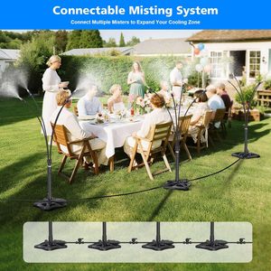 Système de brumisation portable et réglable avec buses en laiton pour extérieur, usage commercial, avec tuyau, pour jardin, cour, piscine, plage, refroidissement - Product Image 5