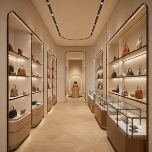 Retail Shoe Bag Display Shelf Furniture Luxury Ladies Bag Store Custom Decoration Commercial Bag Shop Display Rack <b>Unit</b> - Product Image 1