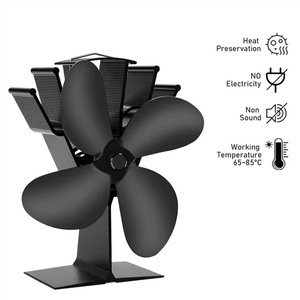 Ventilatore per Stufa a Legna Piccolo Nuovo Design a 4 Pale Alimentato dal Calore per Caminetto - Product Image 1