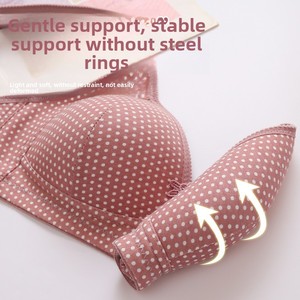 Soutien-gorge droit pour femmes d'âge moyen et âgées, <span class=keywords><strong>grande</strong></span> <span class=keywords><strong>taille</strong></span>, sans armatures, bonnet fin, push-up, quatre agrafes, imprimé, réglable - Product Image 3