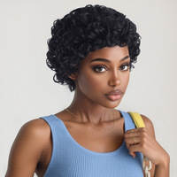 Perruque Courte Bouclée pour Femme OEM, Style Non-Mainstream, Cheveux Bouclés Pleine Tête, Soie Haute Température, Effet Naturel Blanc et Volumineux