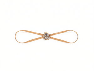 Catena Elastica da Donna in Lega d'Acciaio con Strass, Placcata Oro, con Fiocco, Glamour per Uso Quotidiano - Product Image 1