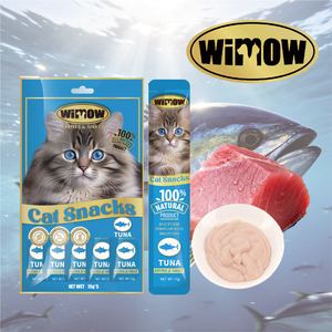 WIMOW - Golosinas Húmedas para Gatos, Puré <span class=keywords><strong>de</strong></span> Atún, 15 g, 5 Unidades, Sin Granos, Sin Almidón, Sin Conservantes, para Gatos, Gatitos y Adultos, OEM - Product Image 4