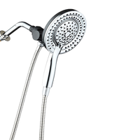 Pommeau de douche pluie double avec douchette, système de douche 2-en-1 (plafond + douchette), utilisable séparément ou ensembles