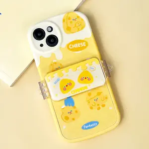 Peynir tarzı sevimli karikatür tasarım phonecase klip omuz sapan telefon kordon Crossbody cep telefonu askısı tutucu ile ayrılabilir