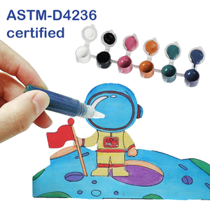 Wayee 3D Wooden Drawing Toys Set <strong>Space</strong> Painting Craft Kit Paint-Your-Own Astronaut and Rocket <strong>Puzzle</strong> for Kids 20x19x4.5cm - Product Image 4